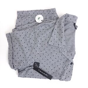 Tahari . Grey Polka Dot Short Sleeve Pajamas.